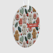 可愛いクリスマスクッキーの模様 オーナメント (正面)