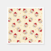 可愛いクリスマスコーギドッグパターン |休日 スタンダードカクテルナプキン (正面)