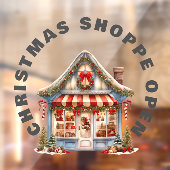 可愛いクリスマスショップ開いた窓の周り ウィンドウサイン (シート2)