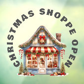 可愛いクリスマスショップ開いた窓の周り ウィンドウサイン (シート3)