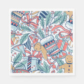 可愛いクリスマスシンボル スタンダードランチョンナプキン (正面)