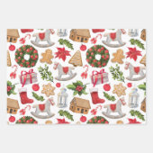 可愛いクリスマスシンボル ラッピングペーパーシート (正面)