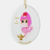 可愛いクリスマスジニーと魔法のランプ セラミックオーナメント (右)