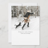 可愛いクリスマスジョイ名前をカスタムするフォトピンク シーズンカード (裏面)