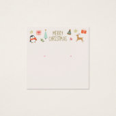 可愛いクリスマススタッドイヤリングロゴ表示カード (正面)