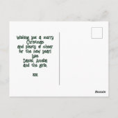 可愛いクリスマススノーファミリーフォト ポストカード (裏面)