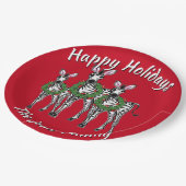 可愛いクリスマスゼブラスがパーソナライズ ペーパープレート (アングル)