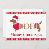 可愛いクリスマスダシュント犬 シーズンカード (正面/裏面)