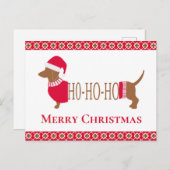 可愛いクリスマスダシュント犬 ポストカード (正面/裏面)