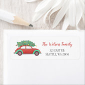 可愛いクリスマスツリーの車のアドレス ラベル (インサイチュ)