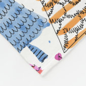 可愛いクリスマスツリーパターンと名字 フリースブランケット (角)