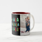 可愛いクリスマスツリーパーソナライズされたギフト写真赤 ツートーンマグカップ (正面右)