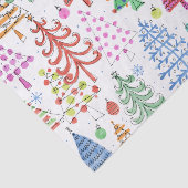 可愛いクリスマスツリーレッドグリーンピンクブルーパターン 薄葉紙 (詳細)