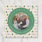 可愛いクリスマスツリー赤い緑の家族カスタム写真 フェイバータグ (裏面)