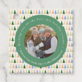 可愛いクリスマスツリー赤い緑の家族カスタム写真 フェイバータグ (正面)