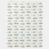 可愛いクリスマスツリー フリースブランケット (正面)