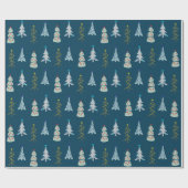 可愛いクリスマスツリー ラッピングペーパー (フラット)