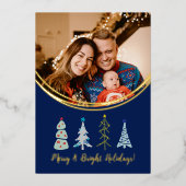 可愛いクリスマスツリー 箔シーズンカード (正面)