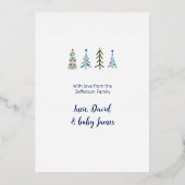 可愛いクリスマスツリー 箔シーズンカード (裏面)