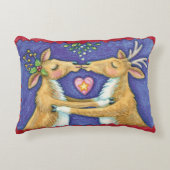 可愛いクリスマストインデナー、ロマンチックなキスwミスタントウ アクセントクッション (正面)