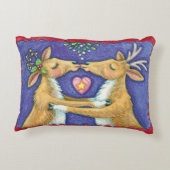 可愛いクリスマストインデナー、ロマンチックなキスwミスタントウ アクセントクッション (裏面)