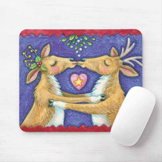 可愛いクリスマストインデナー、ロマンチックなキスwミスタントウ マウスパッド (マウス)