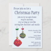 可愛いクリスマストインデナー、ロマンチックなキスwミスタントウ 招待状 (裏面)