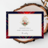 可愛いクリスマスドッグの格子模様の写真コラージュ シーズンカード