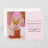 可愛いクリスマスドッグ写真保存日 ポストカード (正面/裏面)