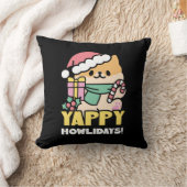 可愛いクリスマスドッグ – Yappy Howlidays クッション (ブランケット)