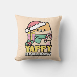 可愛いクリスマスドッグ – Yappy Howlidays クッション