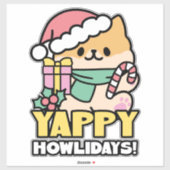 可愛いクリスマスドッグ – Yappy Howlidays シール (シート)