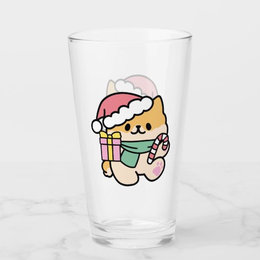 可愛いクリスマスドッグ – Yappy Howlidays タンブラーグラス (正面)
