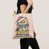 可愛いクリスマスドッグ – Yappy Howlidays トートバッグ (クローズアップ)