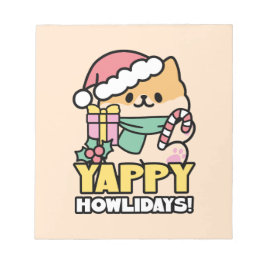 可愛いクリスマスドッグ – Yappy Howlidays ノートパッド