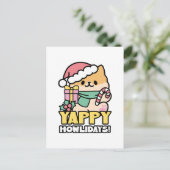 可愛いクリスマスドッグ – Yappy Howlidays ポストカード (スタンド正面)