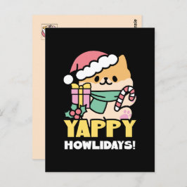 可愛いクリスマスドッグ – Yappy Howlidays ポストカード
