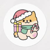 可愛いクリスマスドッグ – Yappy Howlidays ラベル (デザイン2)