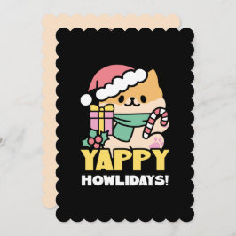 可愛いクリスマスドッグ – Yappy Howlidays 招待状