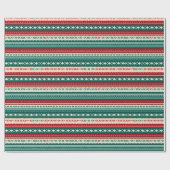 可愛いクリスマスニットパターン ラッピングペーパー (フラット)