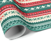 可愛いクリスマスニットパターン ラッピングペーパー (ロールコーナー)