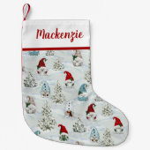 可愛いクリスマスノームの祭典デザイン スモールクリスマスストッキング (正面)