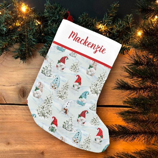可愛いクリスマスノームの祭典デザイン スモールクリスマスストッキング