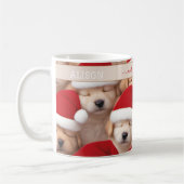 可愛いクリスマスパピーズ犬の恋人の名前マグカップ コーヒーマグカップ (左)