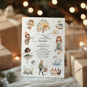 可愛いクリスマスパーティー クリスマスの12日間 招待状