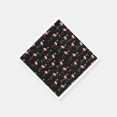 可愛いクリスマスピンクのフラミンゴパターン スタンダードカクテルナプキン (角)