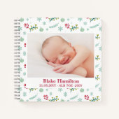 可愛いクリスマスフォトベビー記念1年記念 ノートブック (正面)