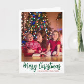 可愛いクリスマスフォトボタニカル中折り シーズンカード (正面)