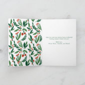 可愛いクリスマスフォトボタニカル中折り シーズンカード (内部)