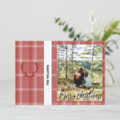 可愛いクリスマスフレーム写真ブルゴーニュ赤 シーズンカード (スタンド正面)